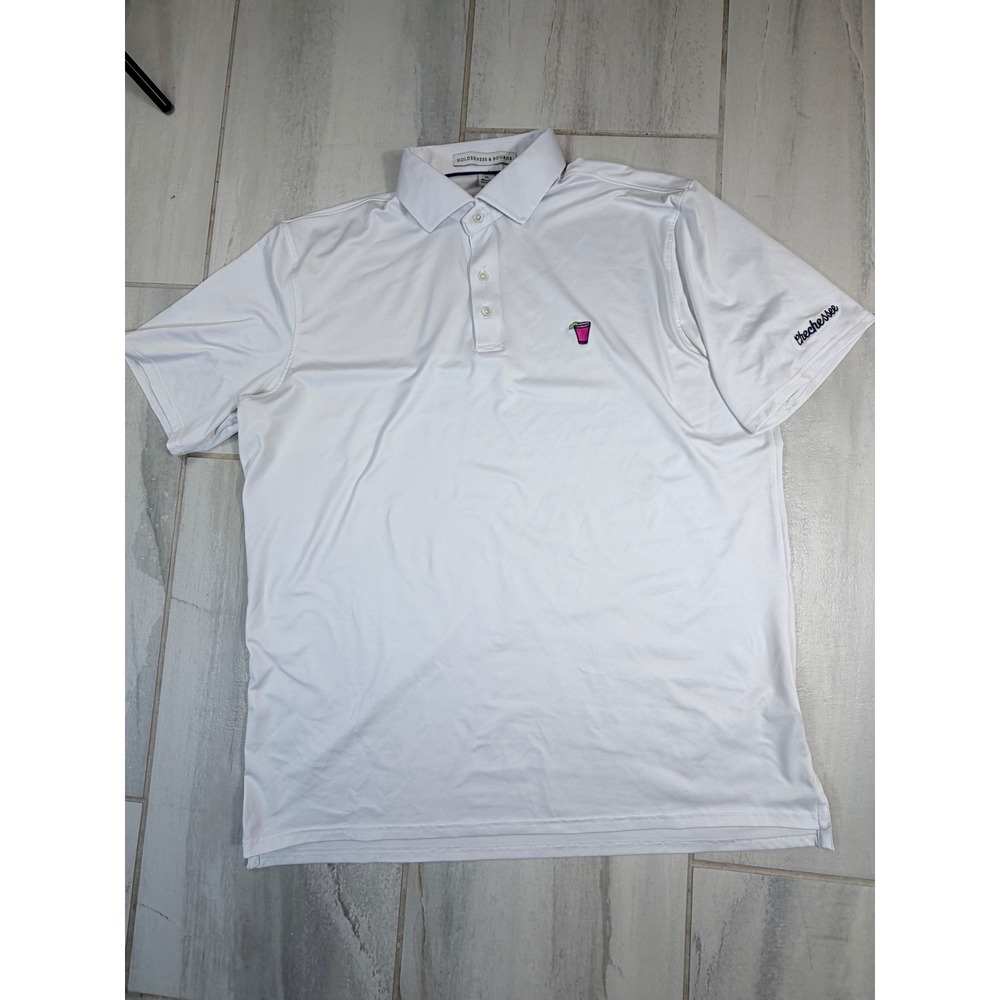 Holderness & Bourne Mens The Anderson White Golf Polo Shirt XL Chechessee Club